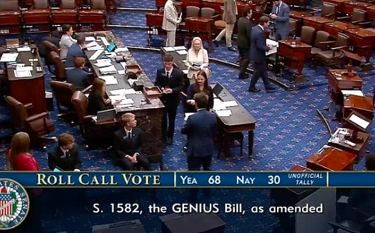 GENIUS法案獲美參議院通過 對加密行業有哪些影響